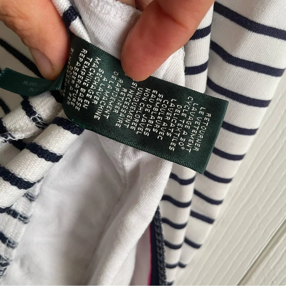 Lauren Ralph Lauren Navy and White Striped Jacket - Picture 8 of 11